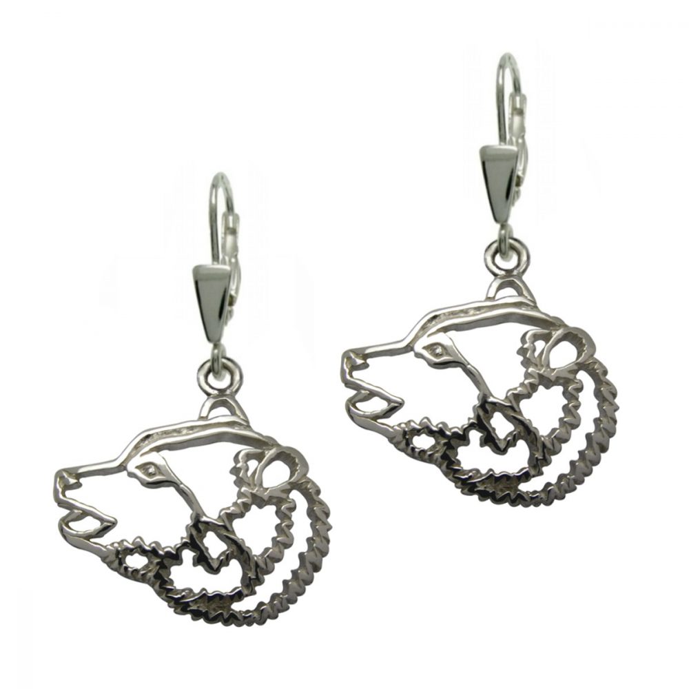 Brown bear – silver sterling earring - 1