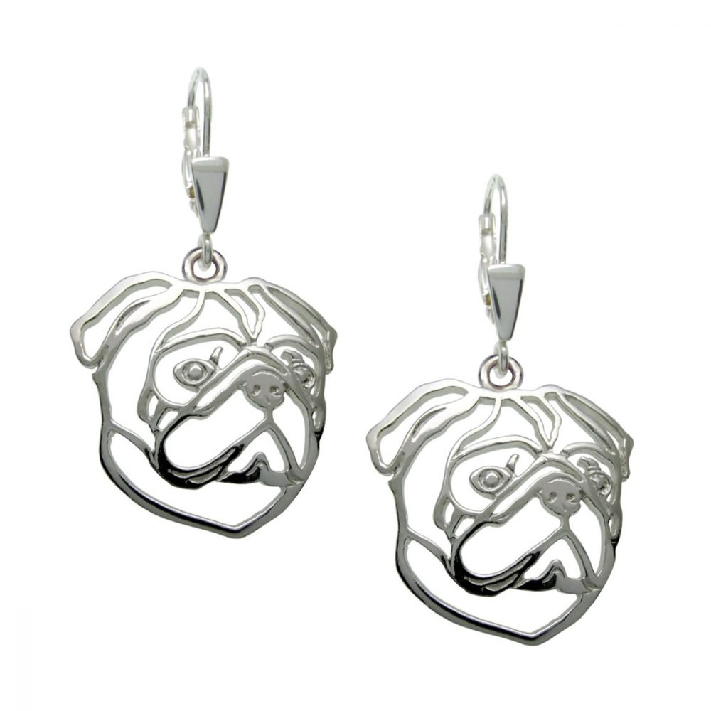 Pug – silver sterling earrings - 1
