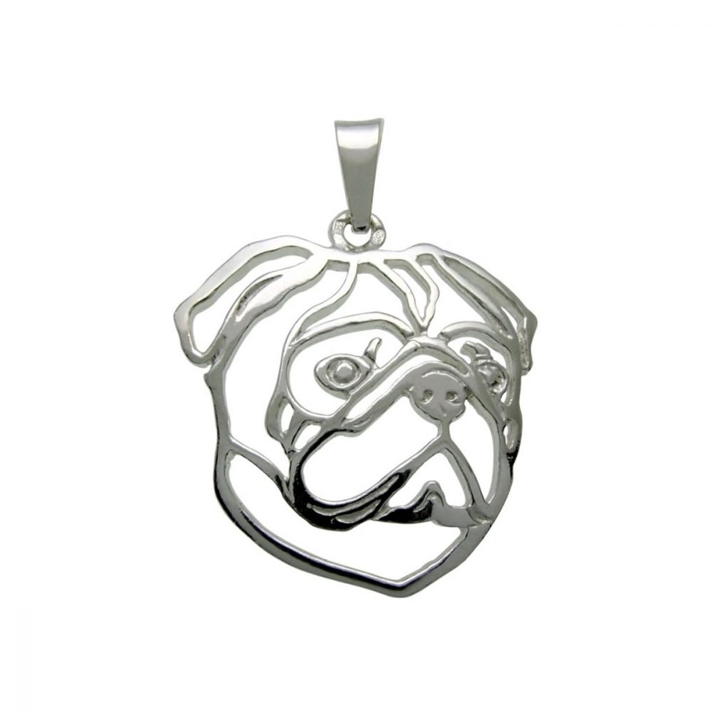 Pug – silver sterling pendant - 1