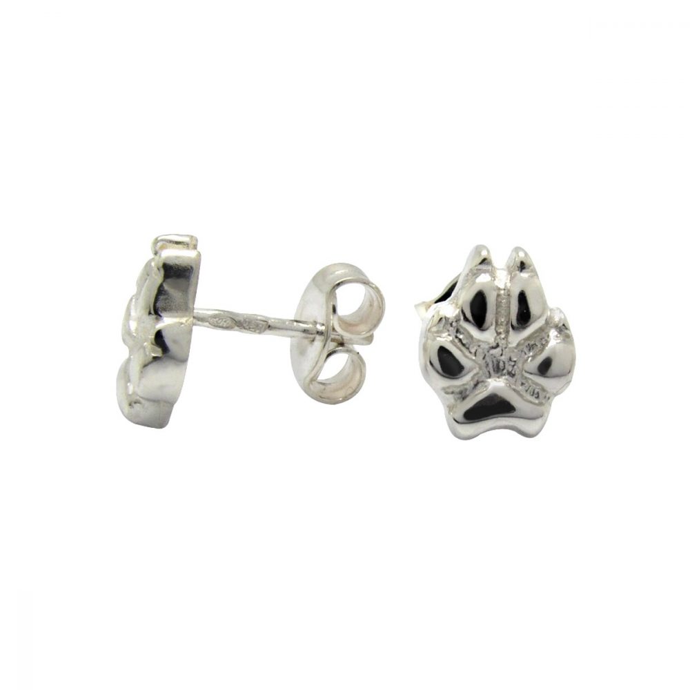 Paw M medium – dog – silver sterling earring - 1