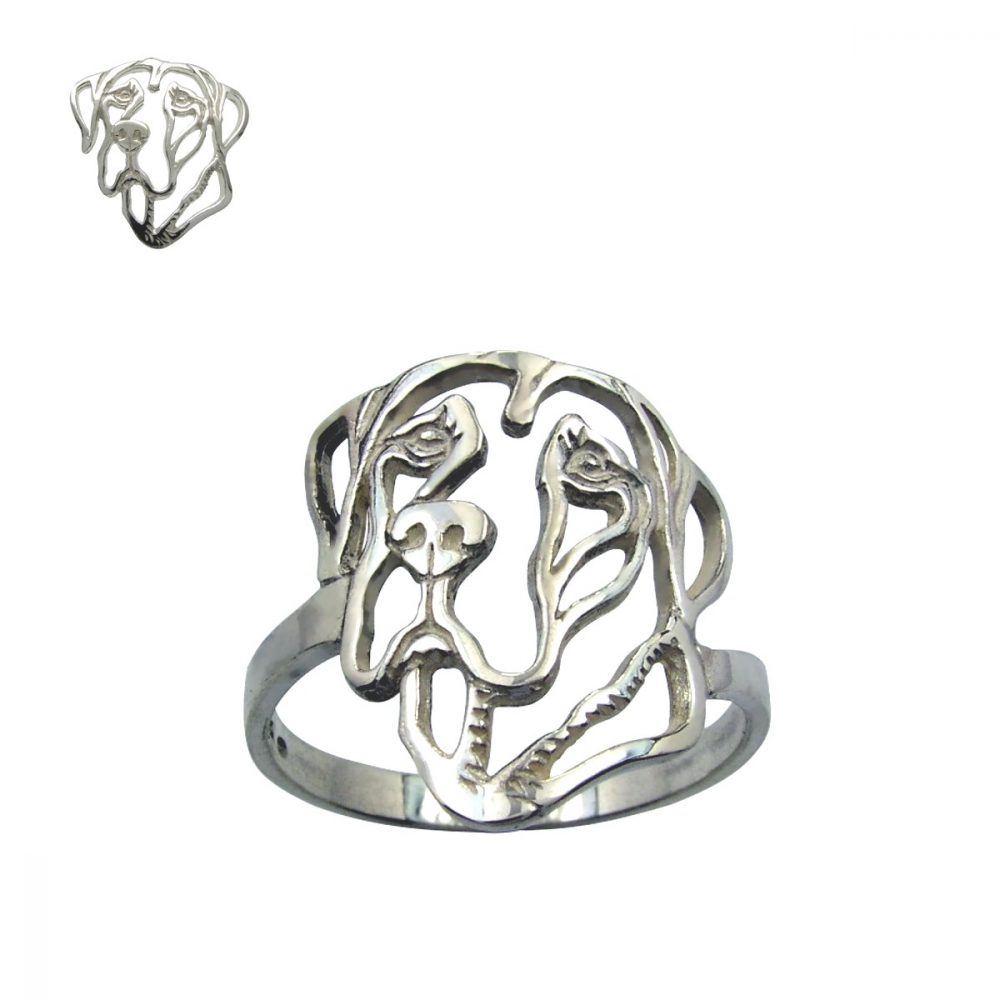 Great Dane – silver sterling ring - 1