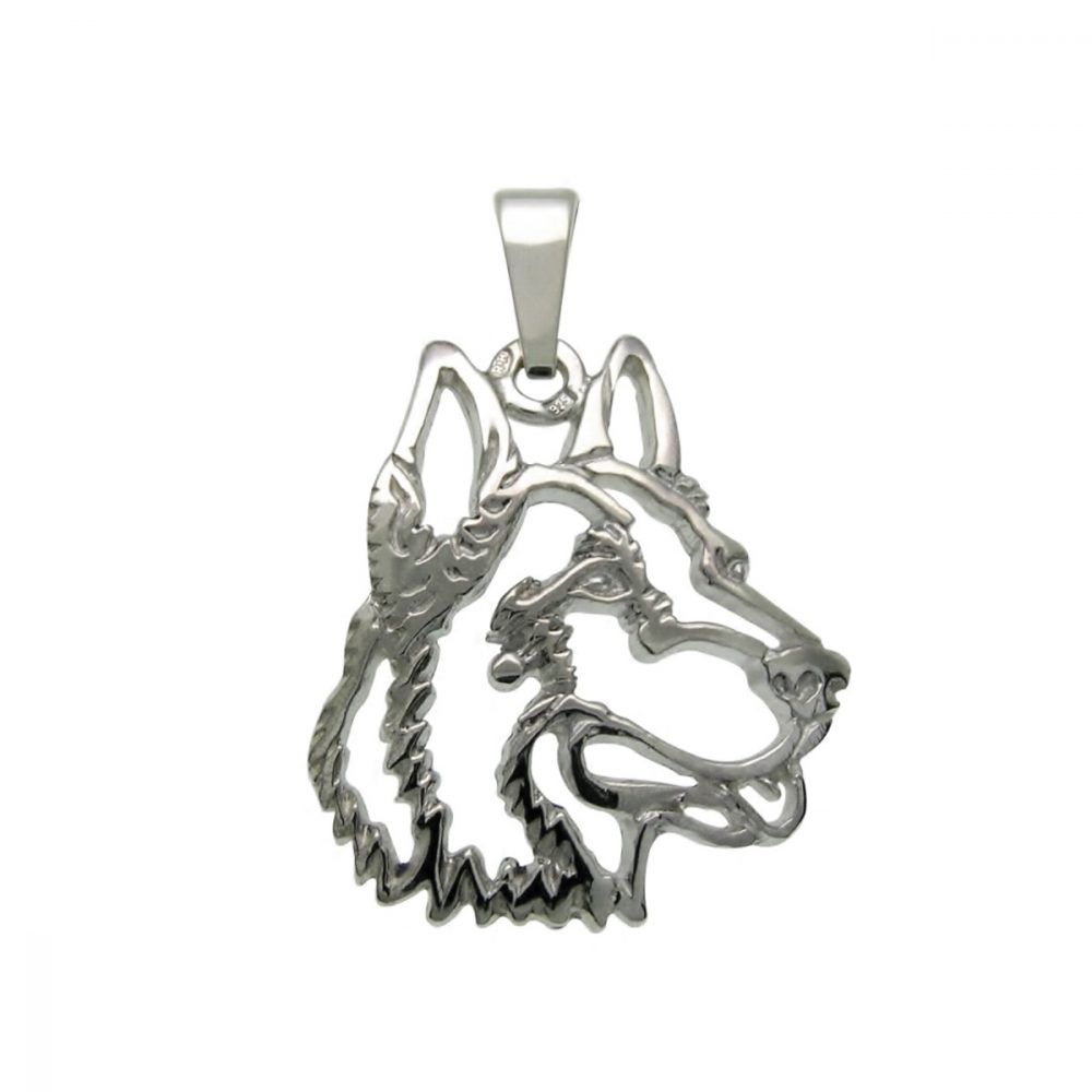 German Shepherd – silver sterling pendant - 1
