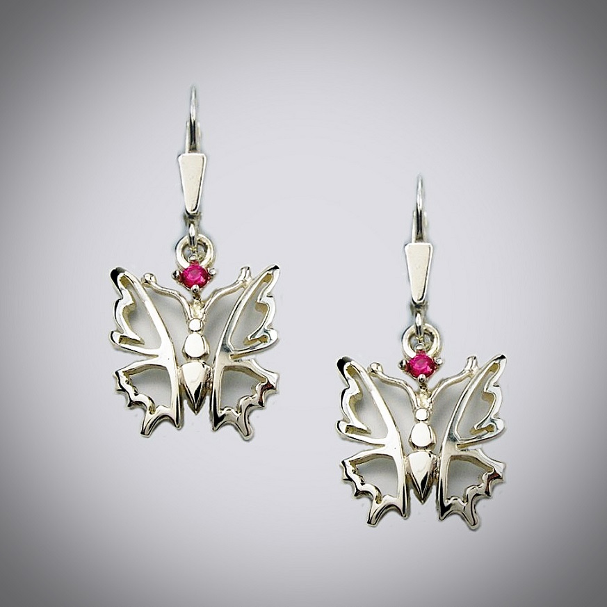 Small butterfly II – silver sterling earring - 1