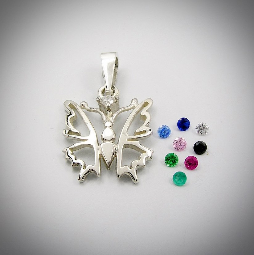 Small butterfly II – silver sterling pendant - 1