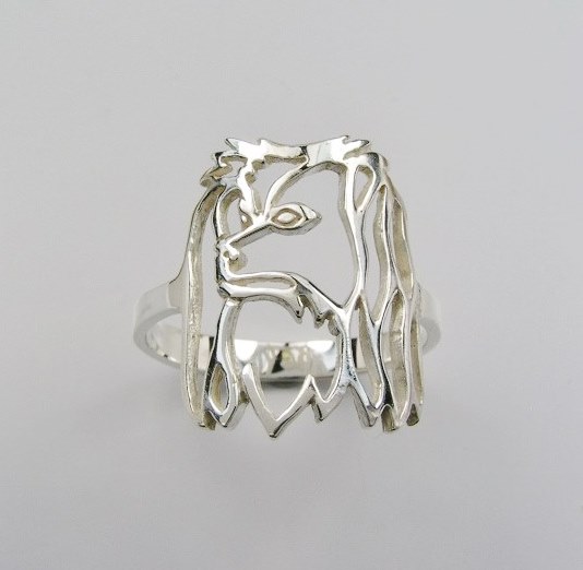 Continental Toy Spaniel – Phalène – silver sterling ring - 1