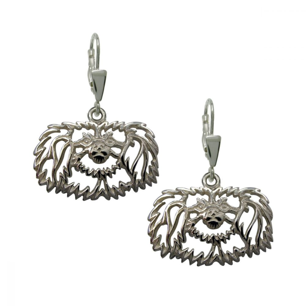 Pekingese – silver sterling earrings - 1