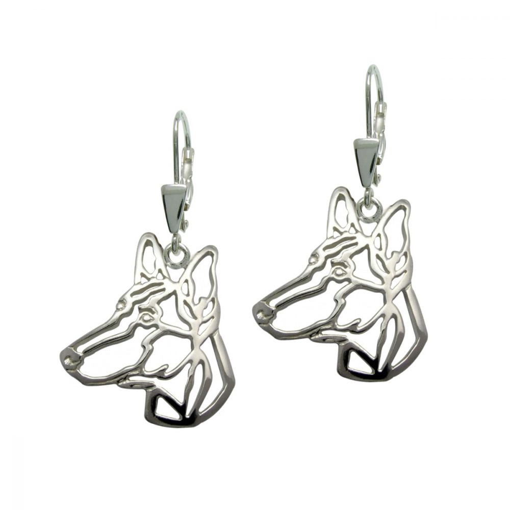 Podenco Canario  – silver sterling earrings - 1