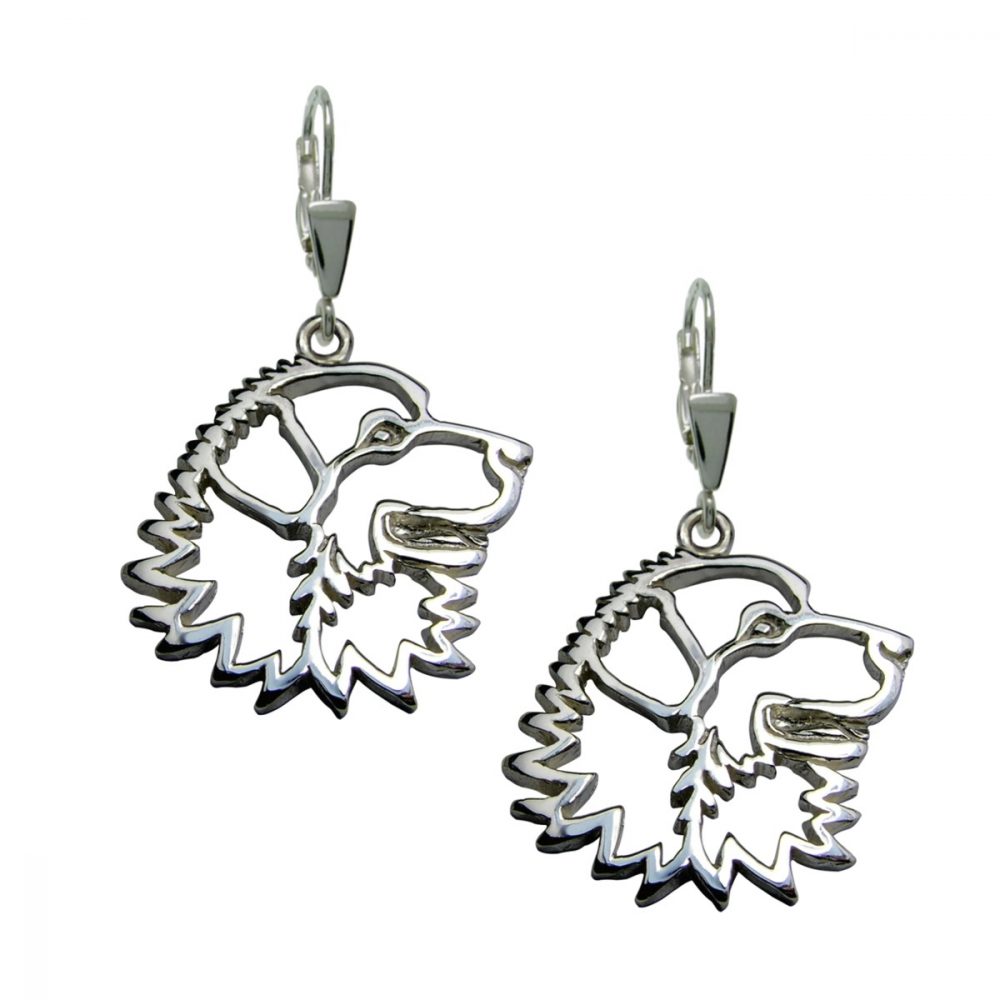 Pyrenean Mountain Dog – silver sterling earrings - 1