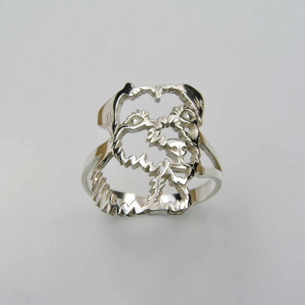 Parson Russel teriér – stříbrný prsten 925/1000 - 1
