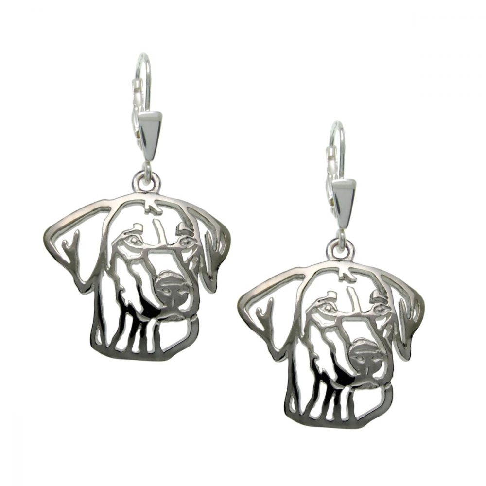Rhodesian Ridgeback – silver sterling earrings - 1