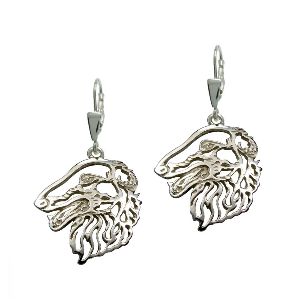 Russian wolfhound – Borzoi – silver sterling earring - 1