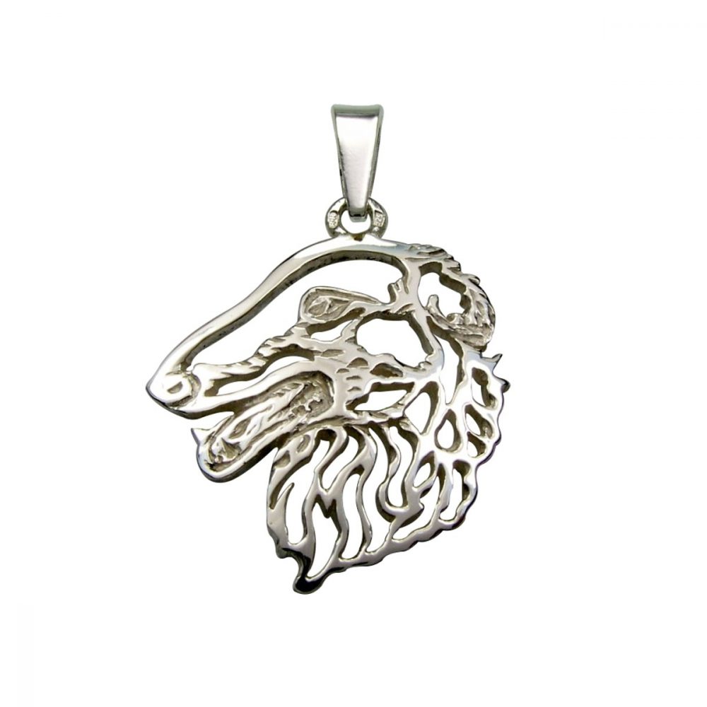 Russian wolfhound – Borzoi – silver sterling pendant - 1