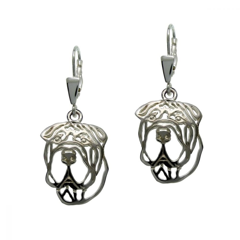 Shar Pei  – silver sterling earrings - 1