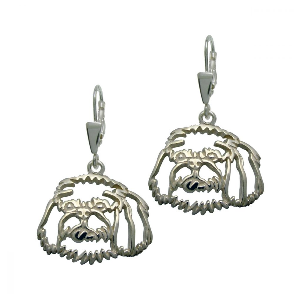 Shih tzu – silver sterling earrings - 1