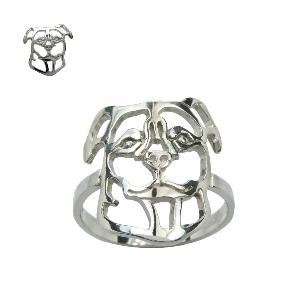 Staffordshire Bull Terrier – silver sterling ring - 1