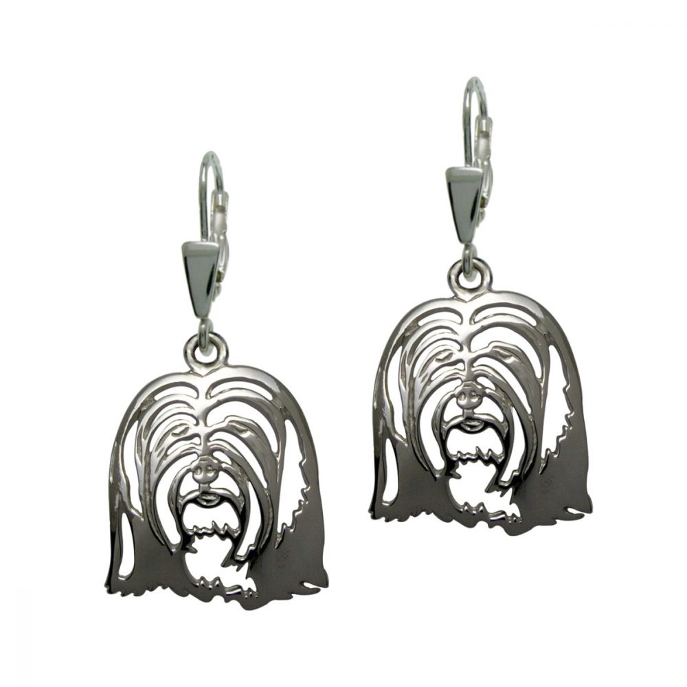 Tibetan Terrier – silver sterling earrings - 1