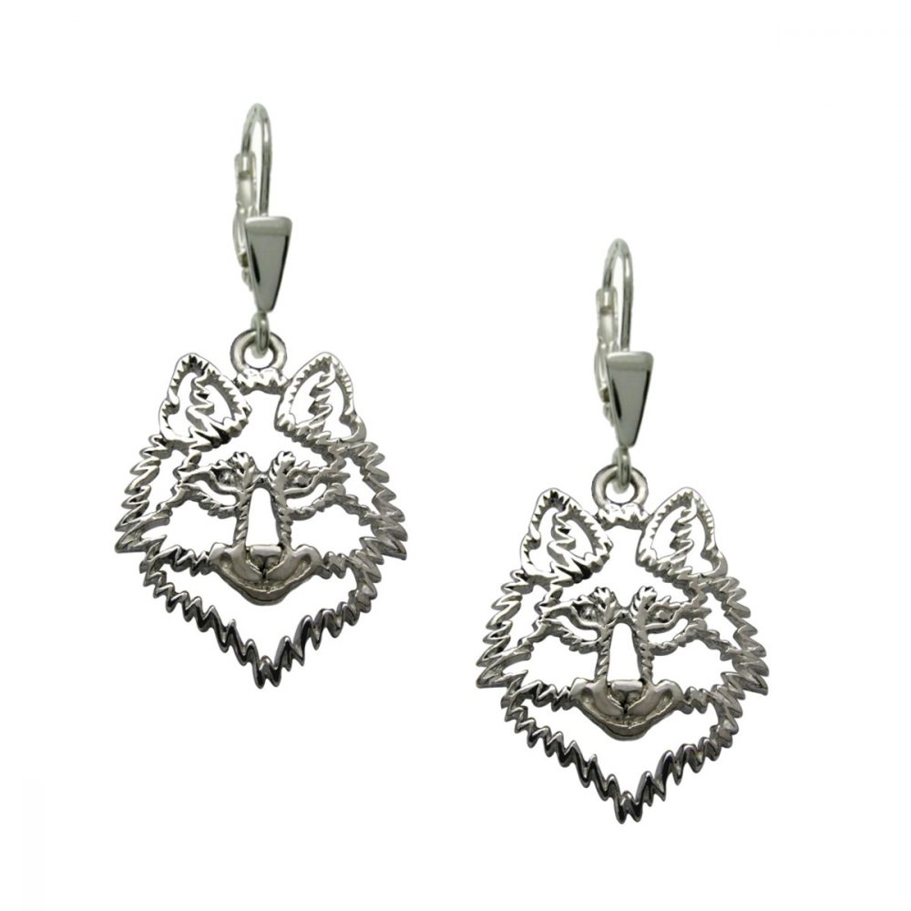 Wolf II – silver sterling earring - 1