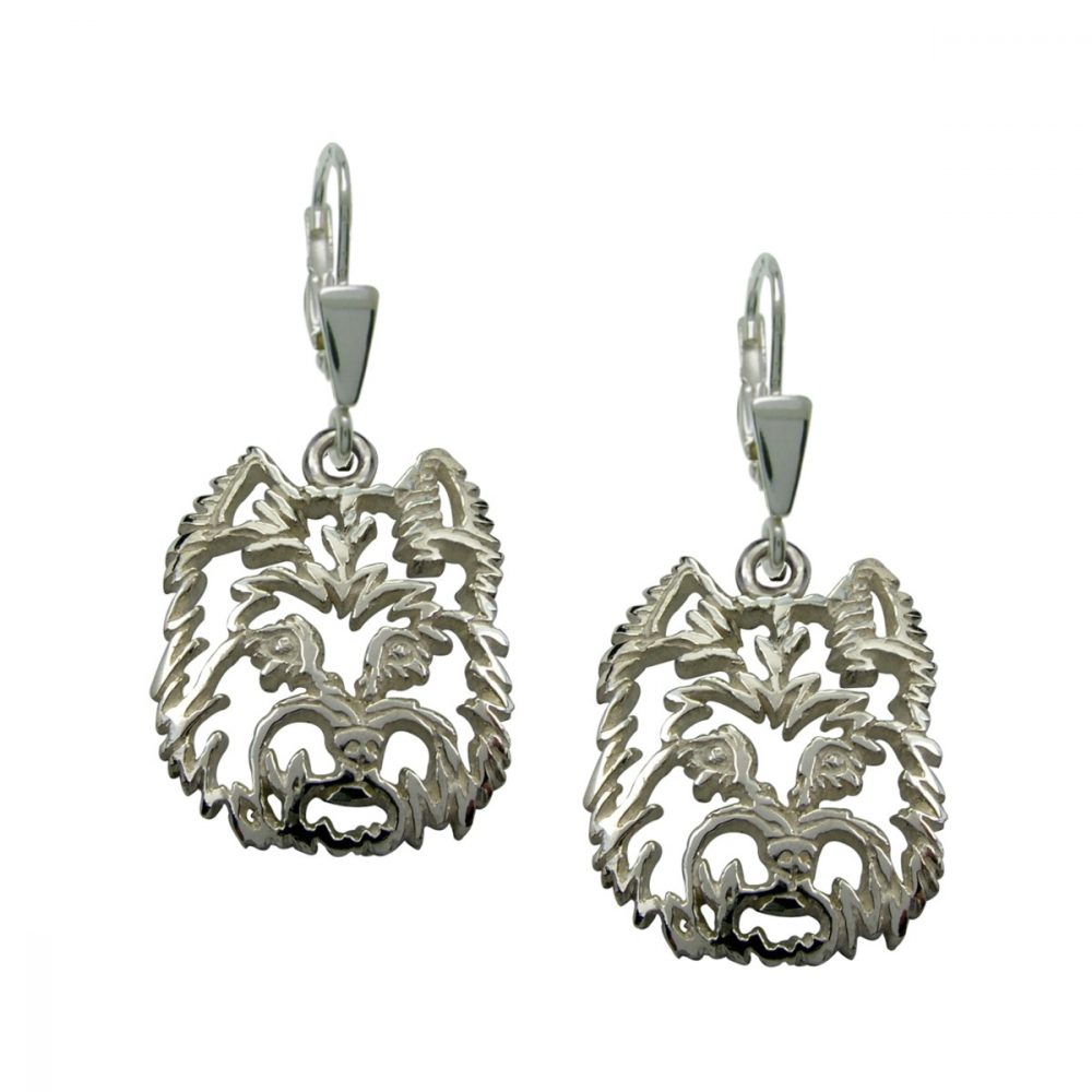 West highland white terier – silver sterling earrings - 1