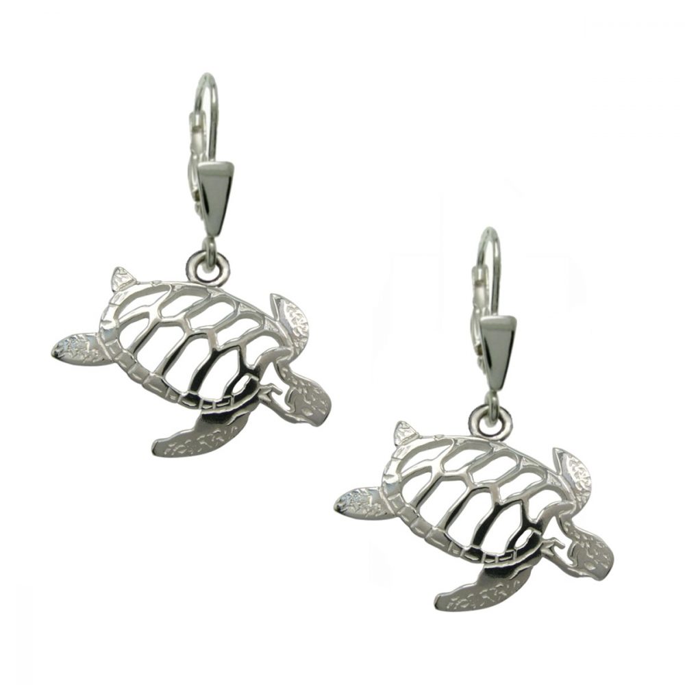 Turtle – silver sterling earring - 1