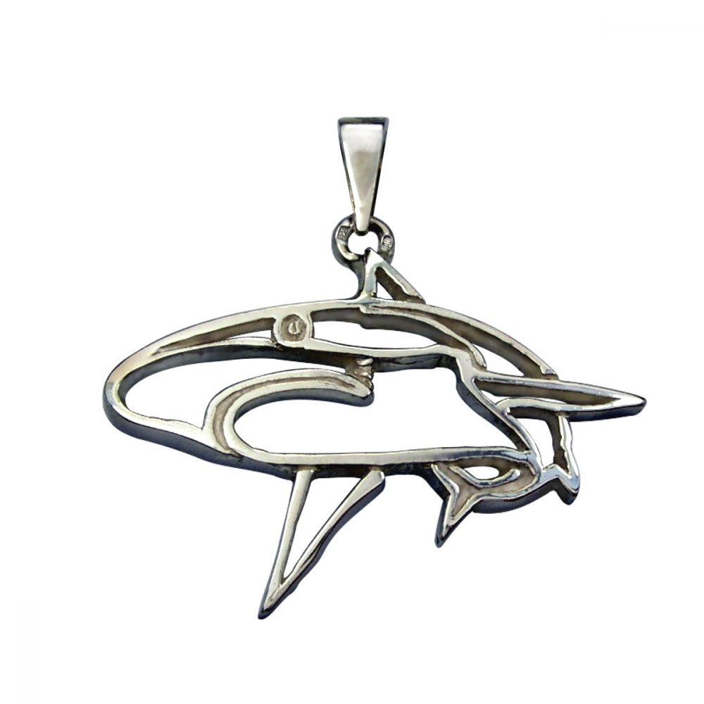 Shark – silver sterling pendant - 1