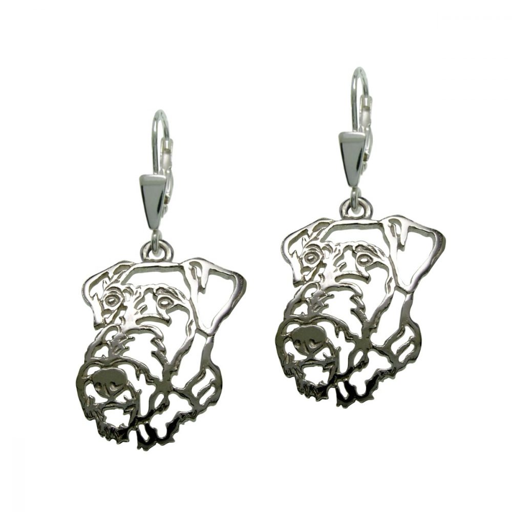 Airedale Terrier – silver sterling earring - 1