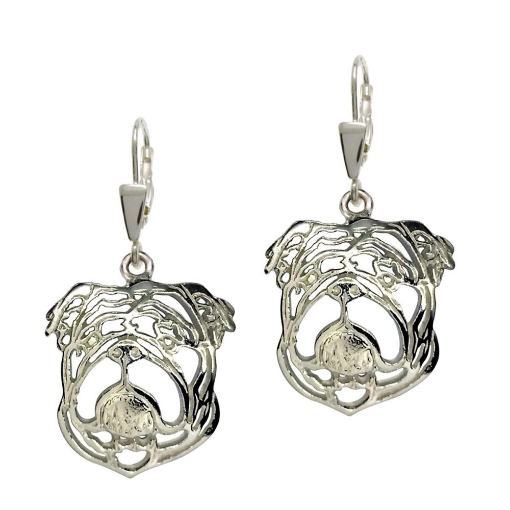 English bulldog II. – silver sterling earring - 1