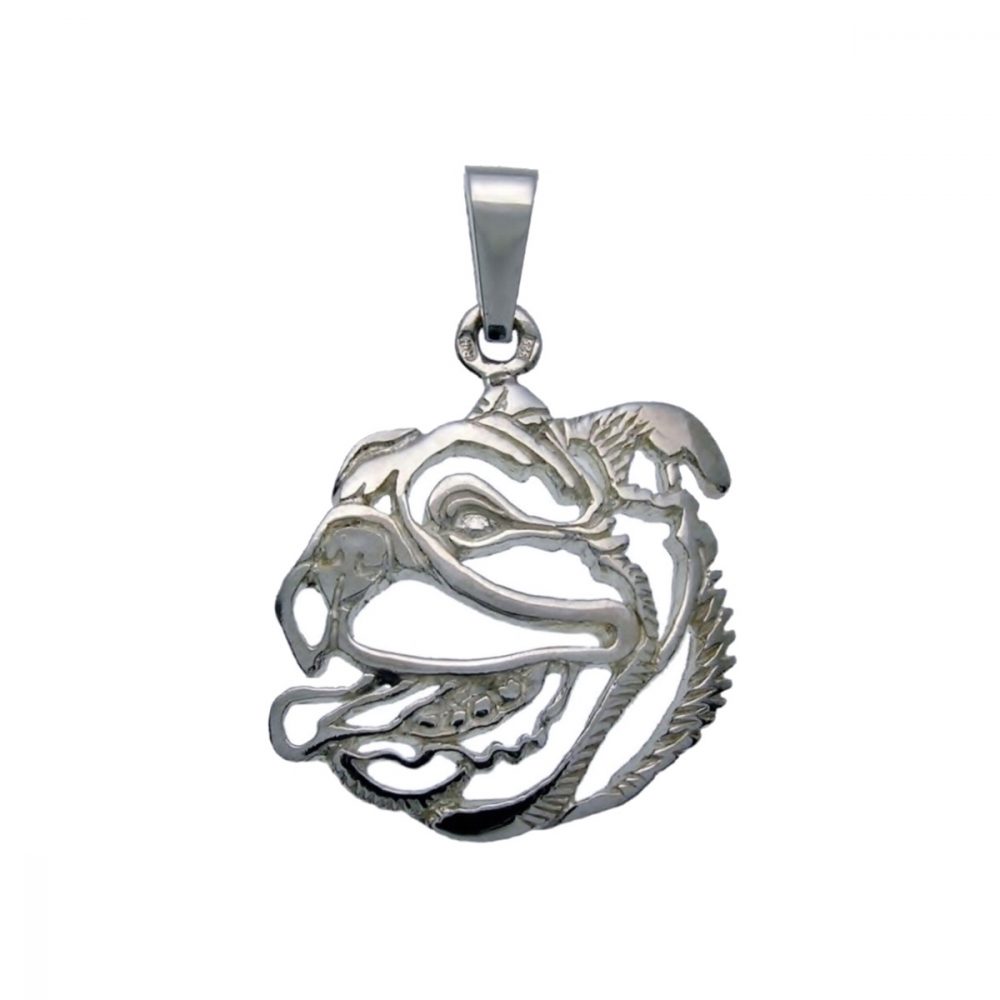 English bulldog – silver sterling pendant - 1