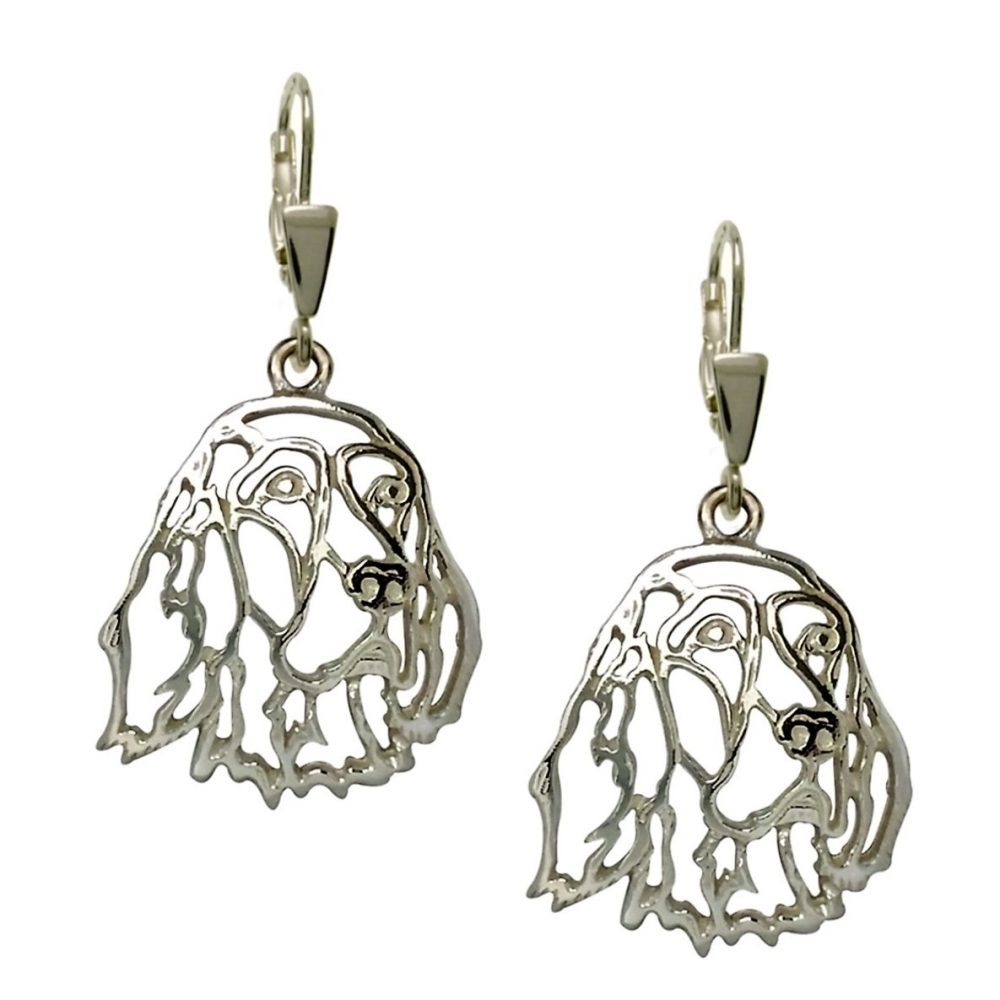 English Setter  – silver sterling earrings - 1