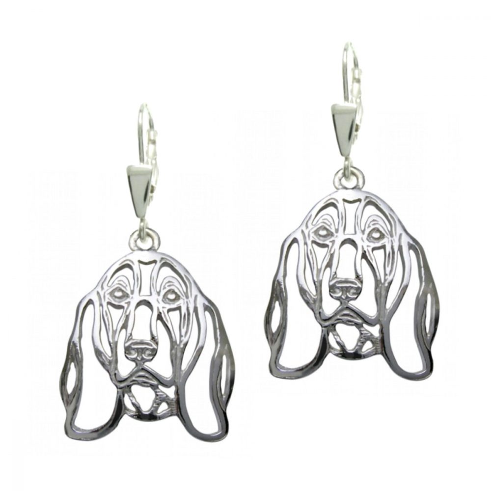 Basset hound II – silver sterling earring - 1