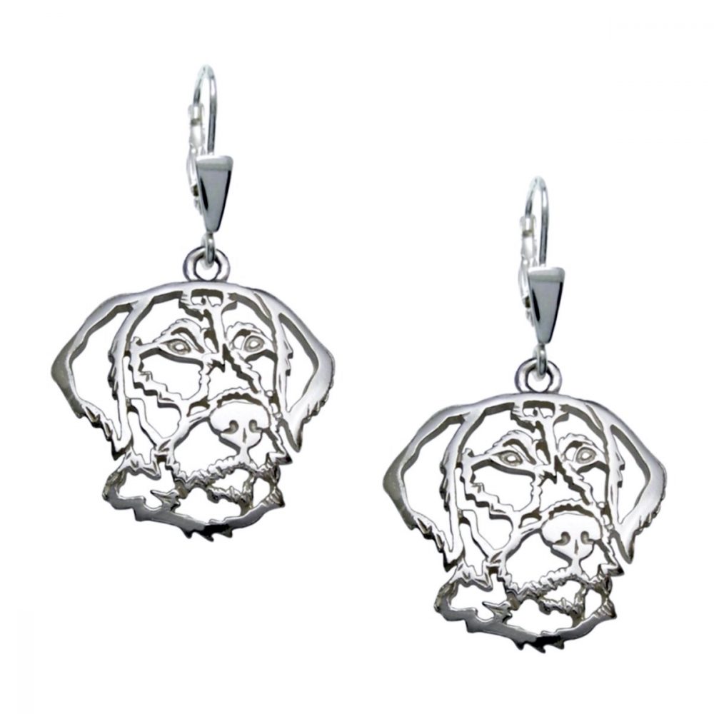 Rough-coated Bohemian Pointer – silver sterling earring - 1