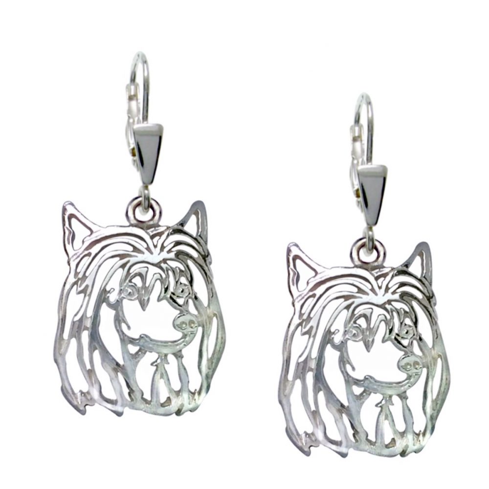 Chinese Crested Dog II – Silver Earrings 925/1000 - 1
