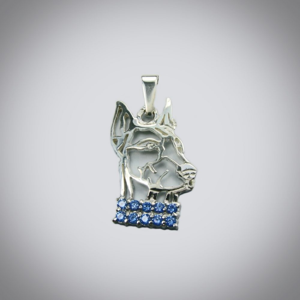 Doberman K – silver sterling pendant - 1