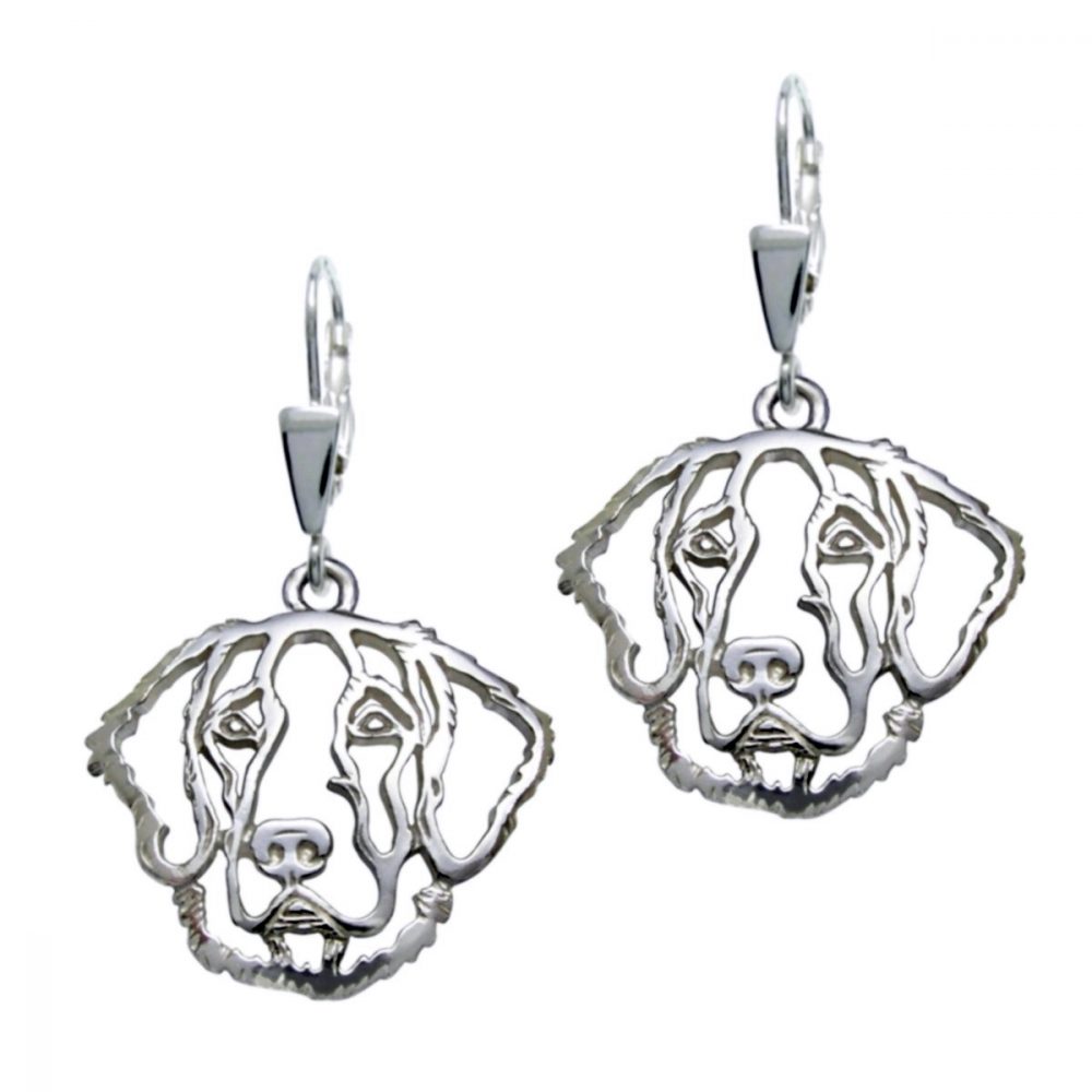 Flat-Coated Retriever II. – silver sterling earrings - 1