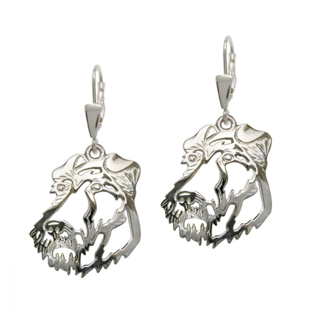 Wire Fox Terrier – silver sterling earrings - 1