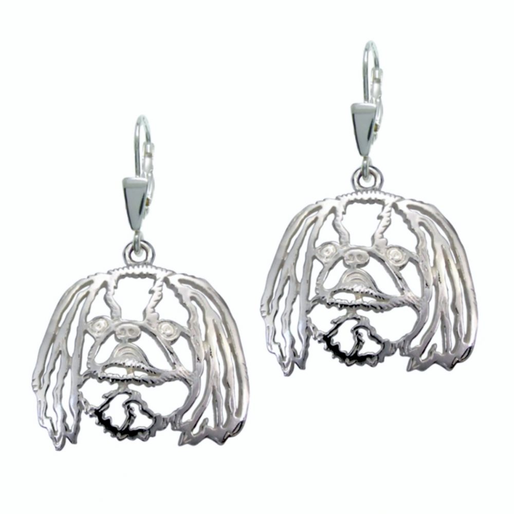 Japanese Chin – silver sterling earrings - 1