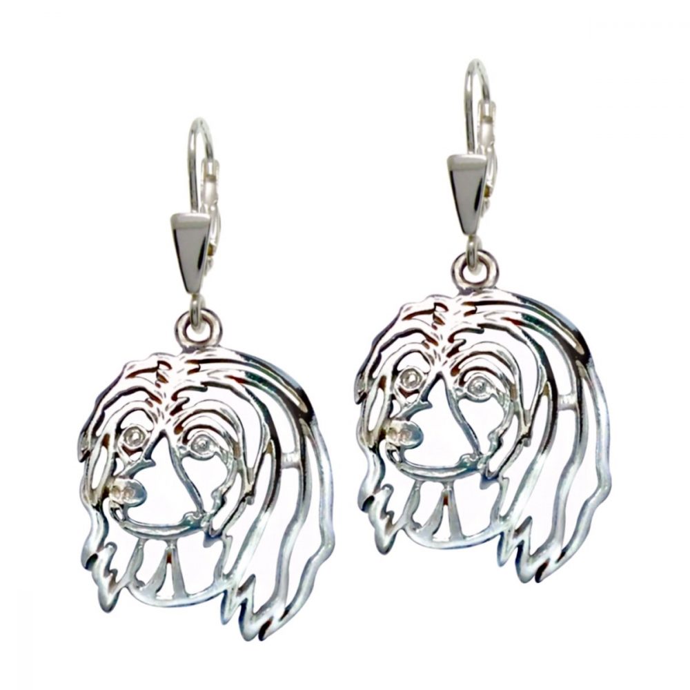 Chinese Crested Dog – Swan – Silver Earrings 925/1000 - 1