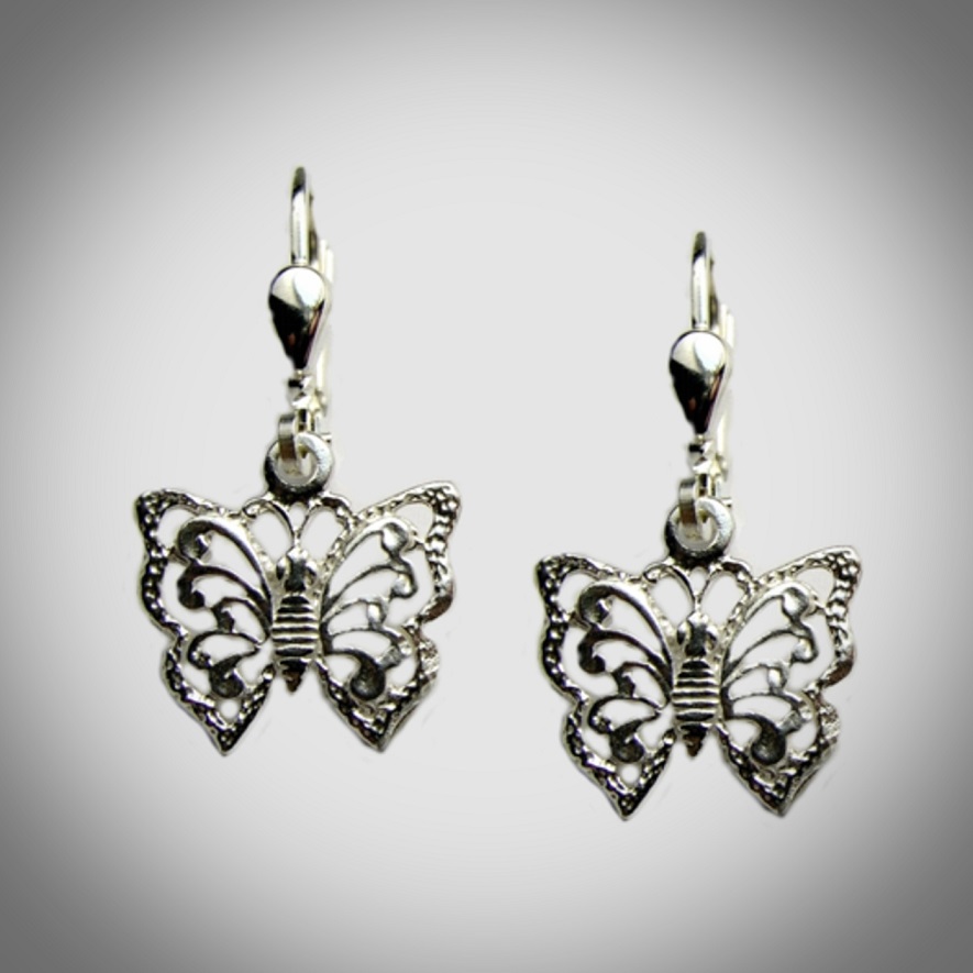Small butterfly I – silver sterling earrings - 1
