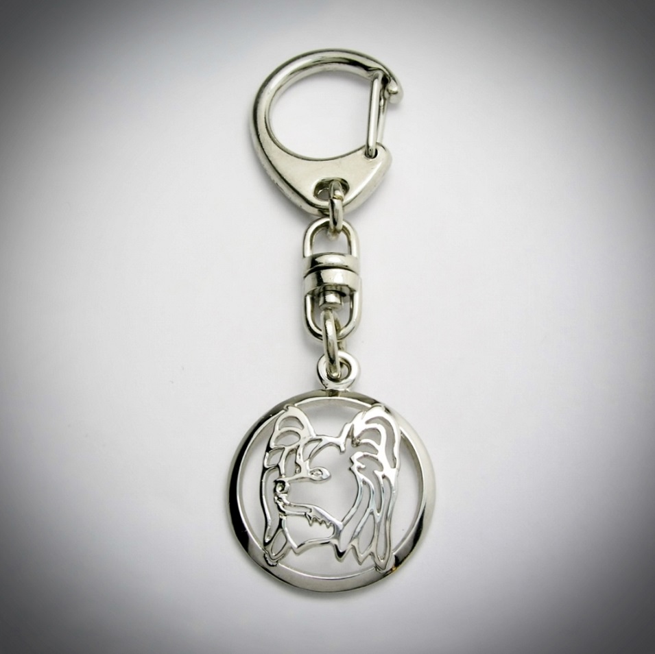 Continental Toy Spaniel – Papillon – keyring - 1