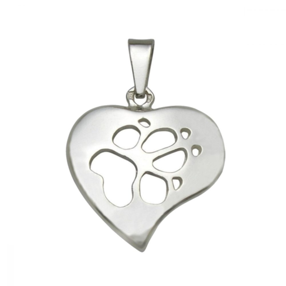 Heart + Paw – Pruning – silver sterling pendant - 1