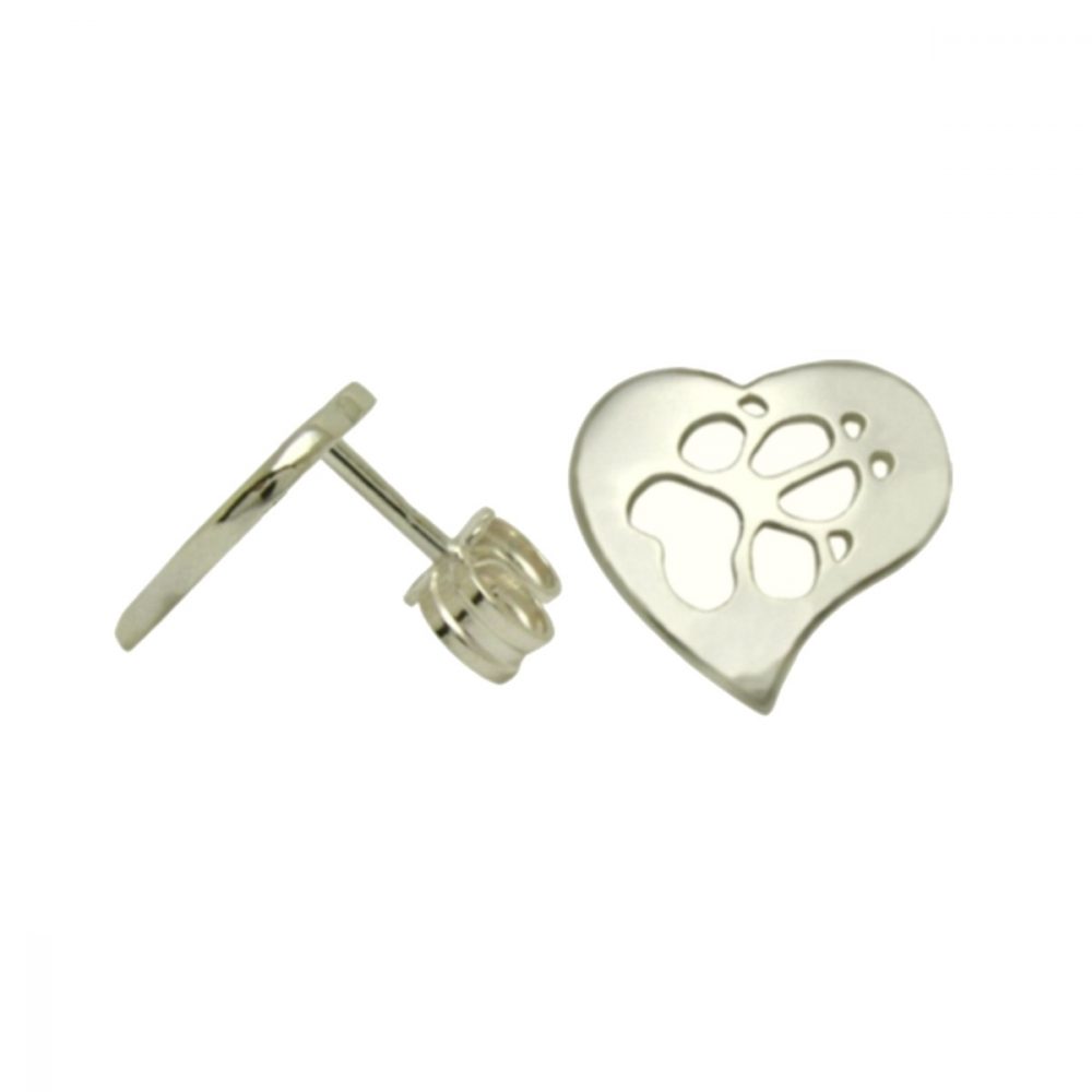 Heart + Paw – Pruning – silver sterling earring - 1