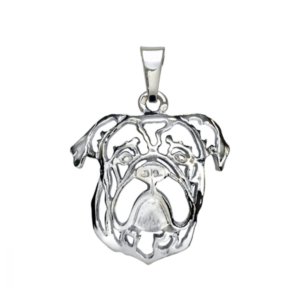 Old English bulldog – silver sterling pendant - 1