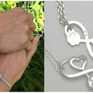 Silver Infinity Bracelet with Paw and Heart – S - 1