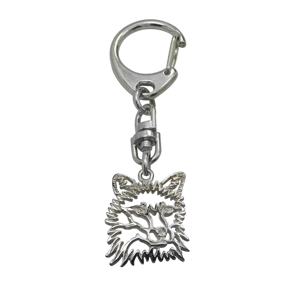 Peruvian Hairless Dog keyring Silver Paws