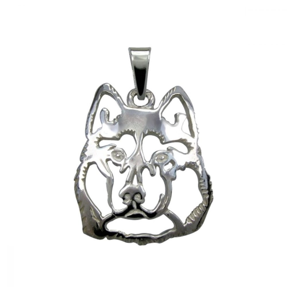 obrázek stříbrného přívěšku sibiřský husky